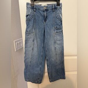 Abercrombie Kids Light Blue Hi rise wide leg Jeans